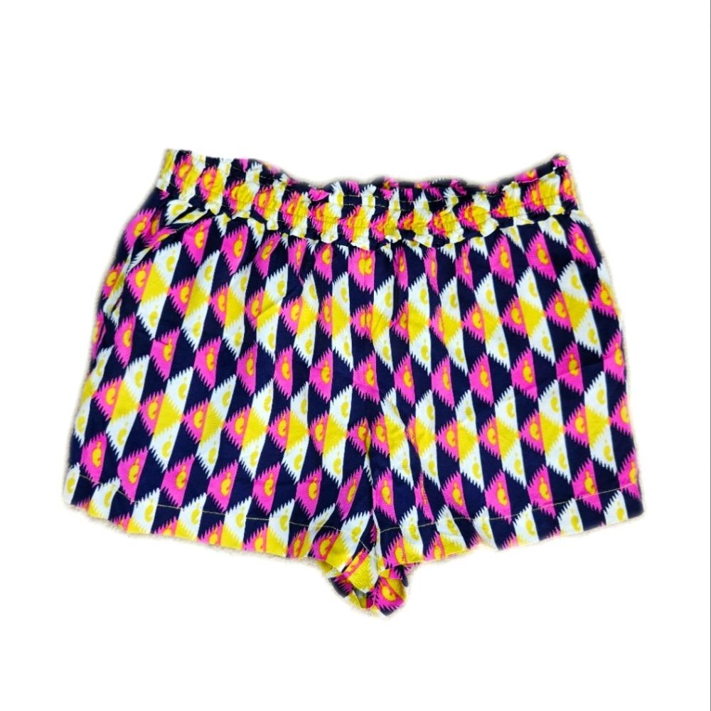 Anthropologie Easy Traveler High Rise Pull On Geometric Pattern Shorts Pink, XS